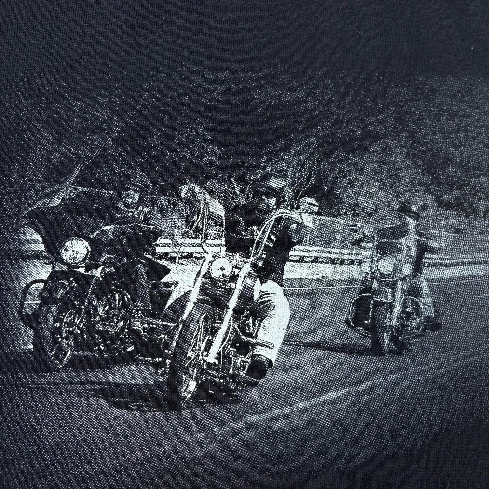 Vintage Biker For Life Harley Davidson Motorcycle Black Orange Graphic T - Image 4