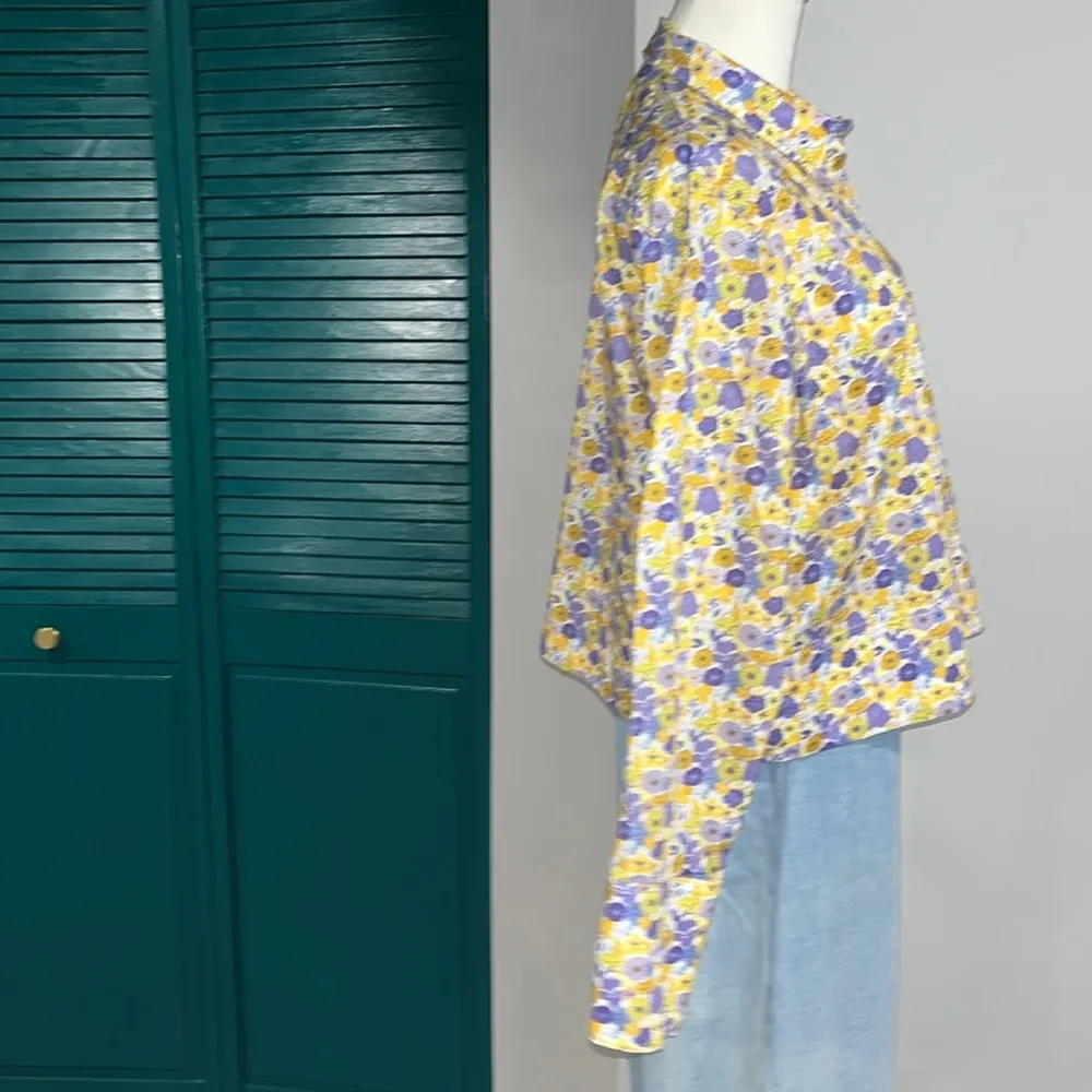 J. Crew Yellow and Purple Floral Shirt - 8 - Image 5