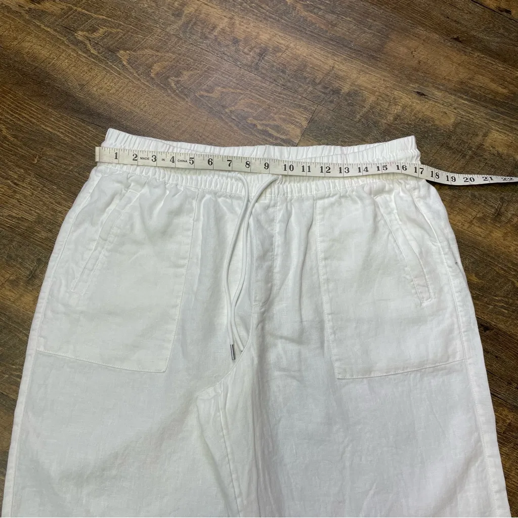 Athleta Retreat Linen High Rise Wide Leg Pants White Womens Size Large Relaxed - Image 4