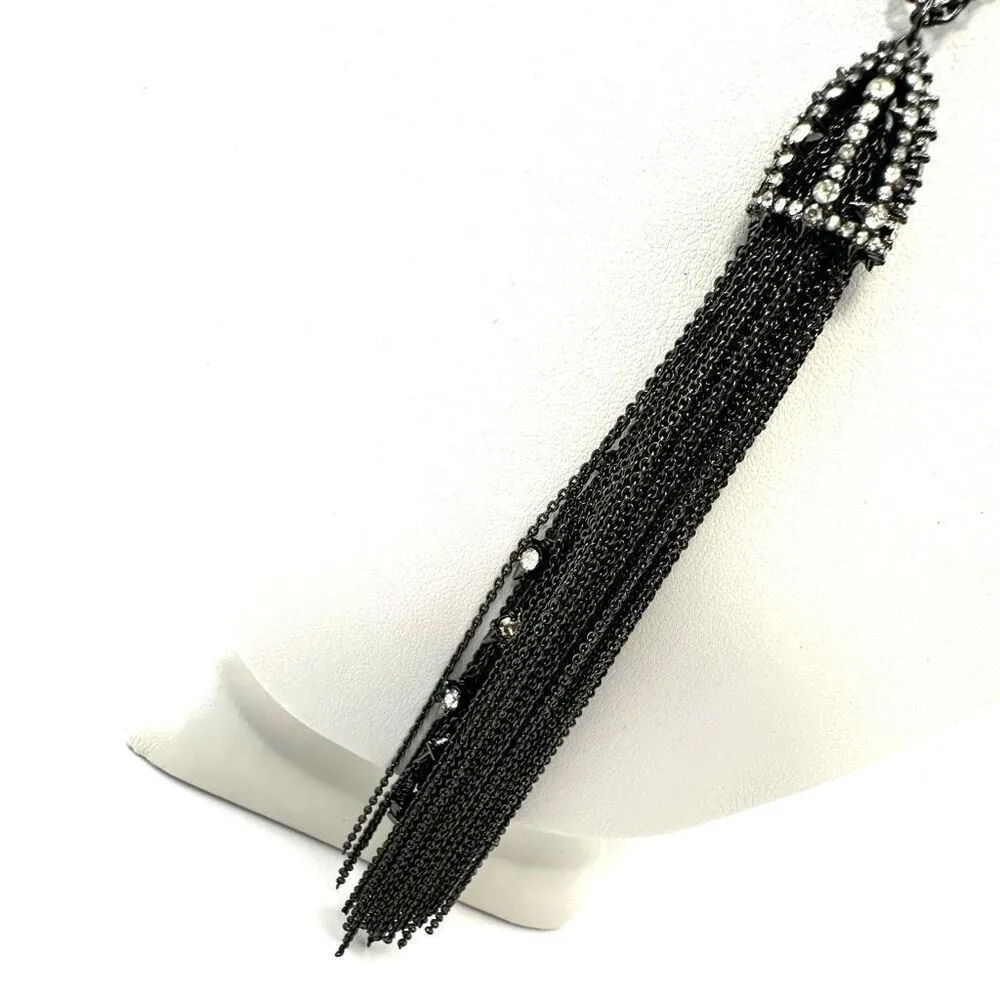 Alexis Bittar crystal cascade tassel pendant necklace - Image 10