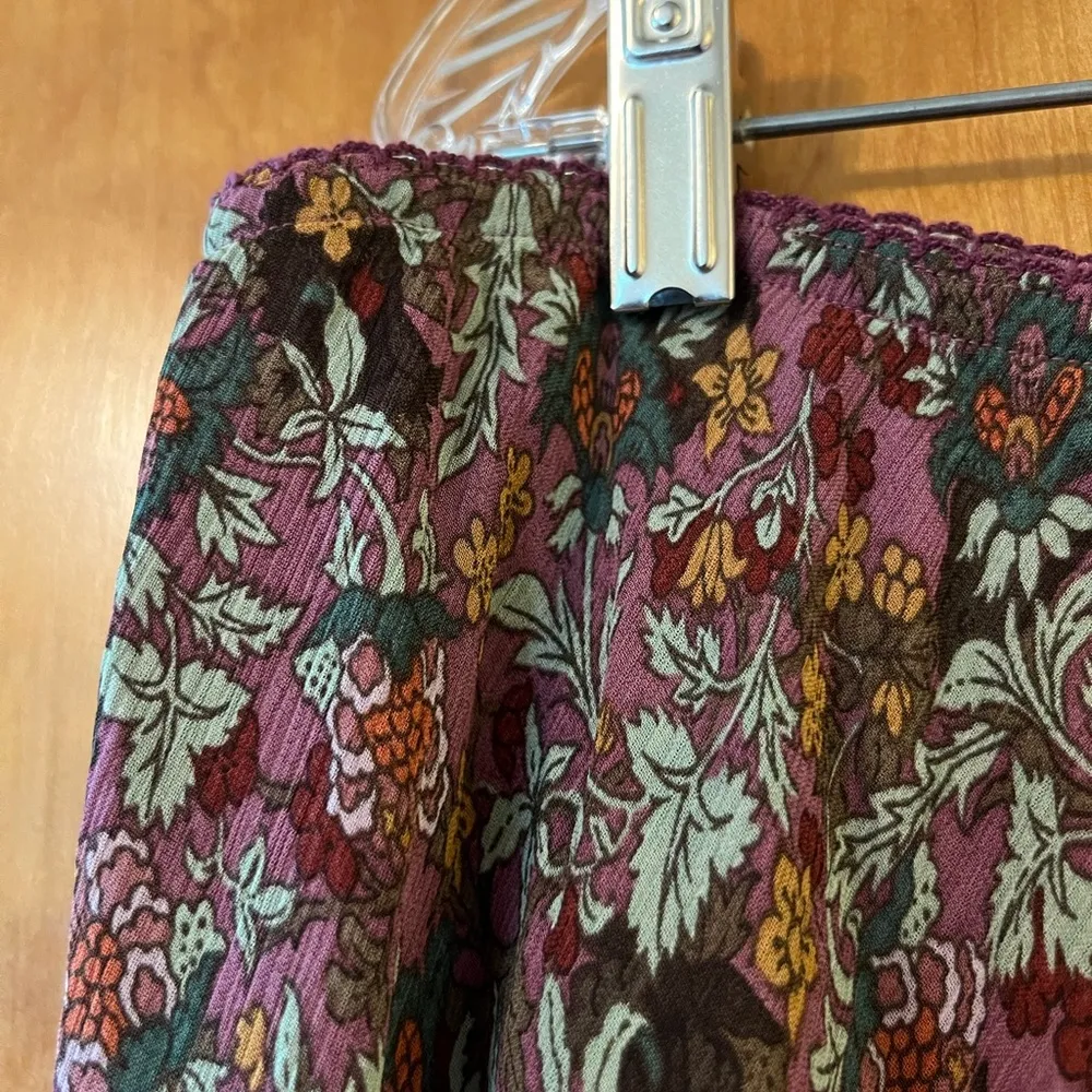 J. Jill Floral Maxi Skirt Dusty Rose Multicolor Rayon Modest Church Size XL - Image 4