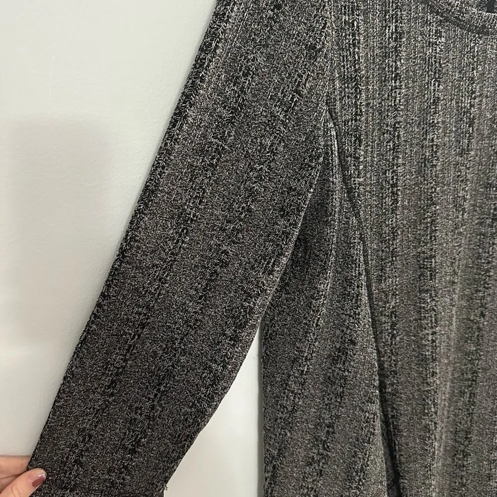 Cable & Gauge Womens Tunic Top XL Heather Gray Flowy Office 3/4 Sleeve Knit - Image 3