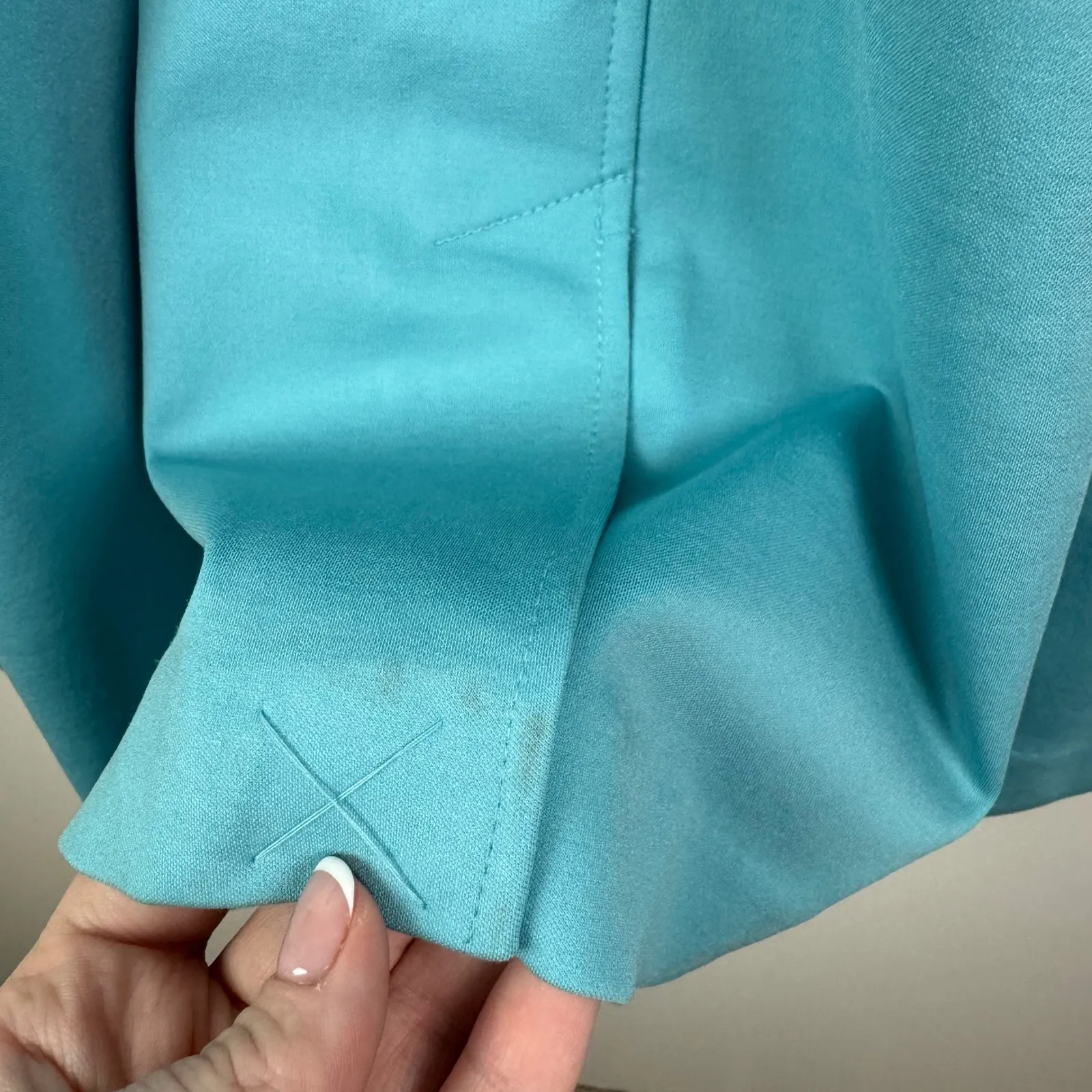 Elements‎ Isaac Mizrahi Live! Knit Cardigan Blazer Aqua Blue Travel Office Chic - Image 5