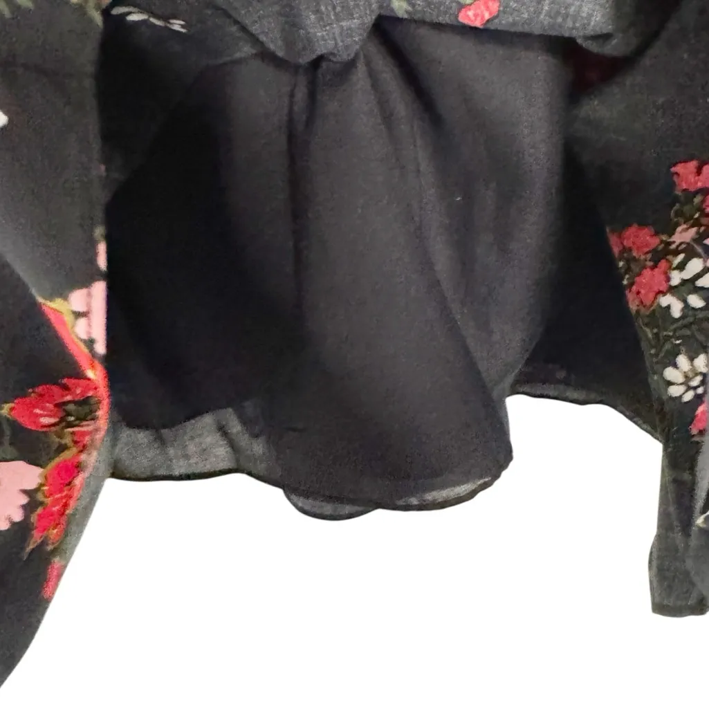 REBECCA TAYLOR MARGUERITE BLSCK FLORAL POLIN SKIRT SZ 12 NWOT - Image 6