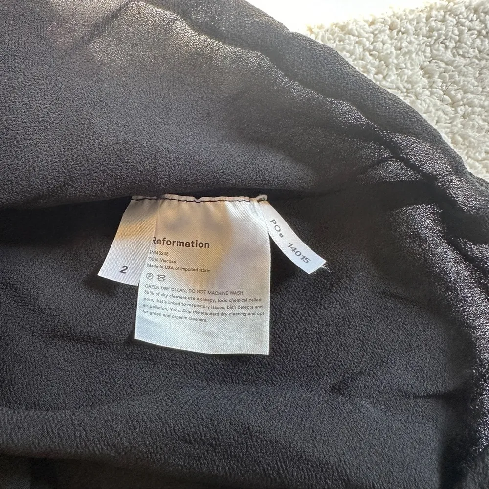 Reformation Black Floral Midi Watson Slip Dress 2 Carmelina - Image 6