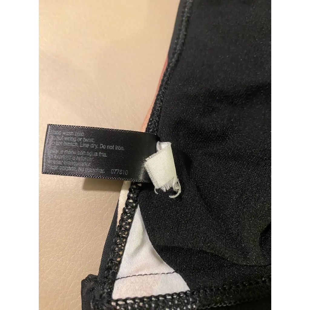 Ana Zebra Print Halter Bikini Top Size 8 Adjustable Ties Women's Swimwear Black - Image 6