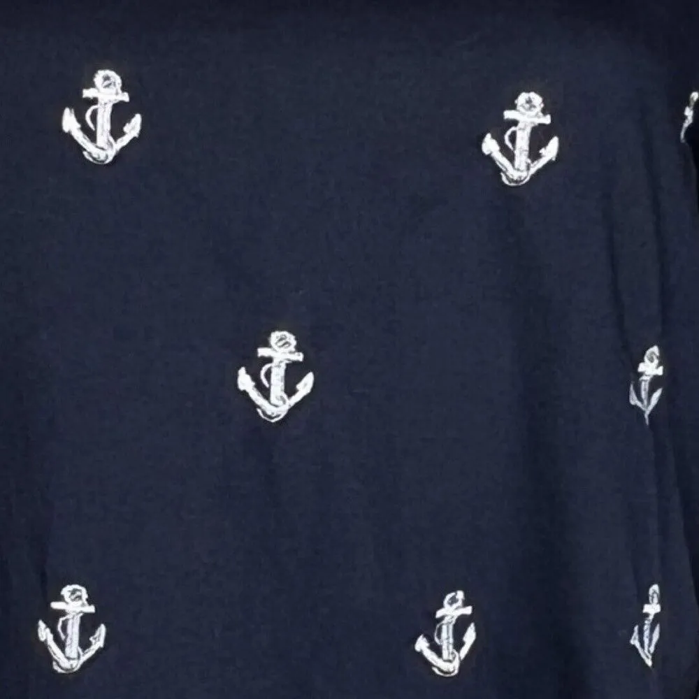 Lili's Closet Shirt Womens XL Navy Blue White Anchor Tee Casual Nautical Coastal - Image 6