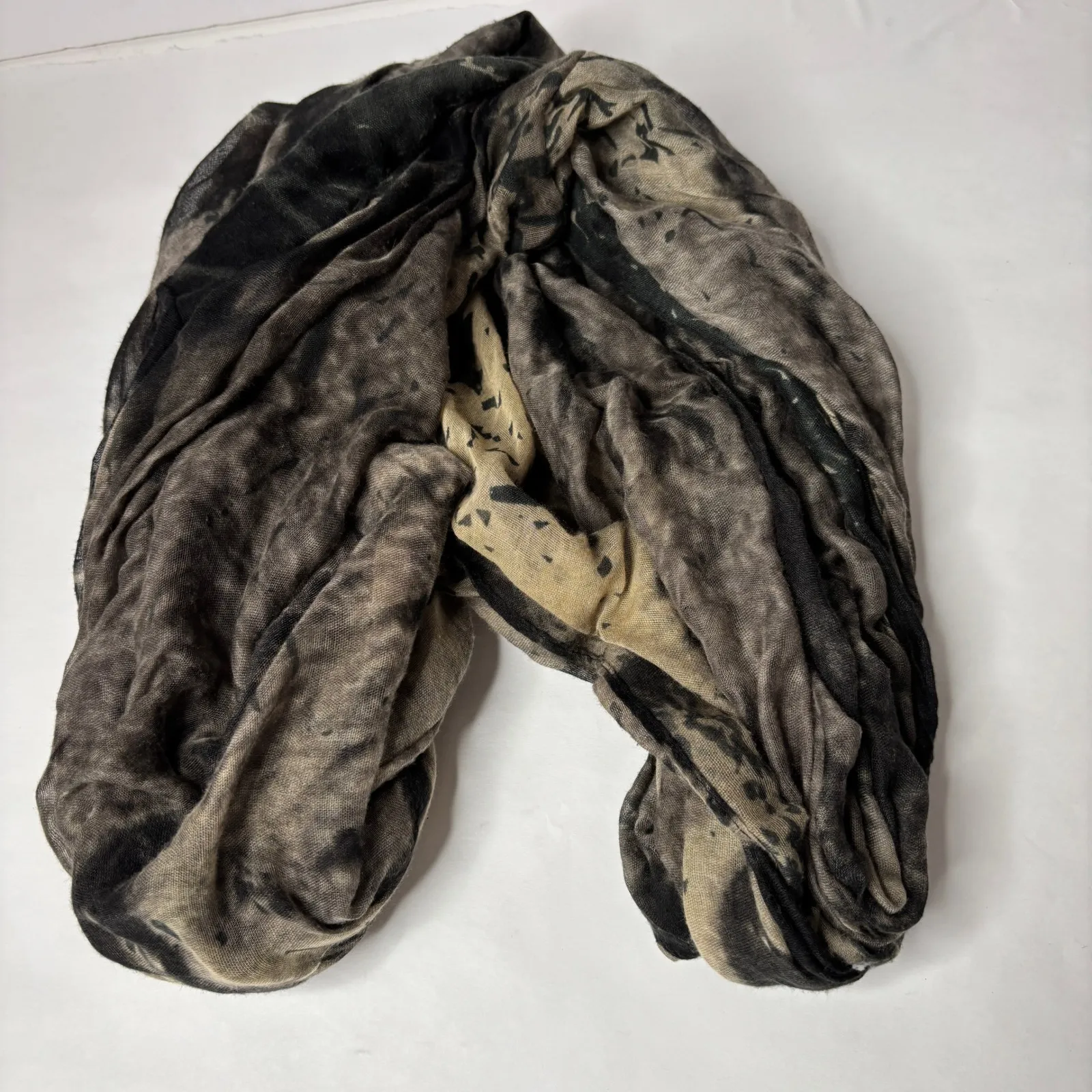 Bleach Dyed Infinity Scarf Tie Dye Grunge 2000s 2010 Retro Neutral Brown - Image 2