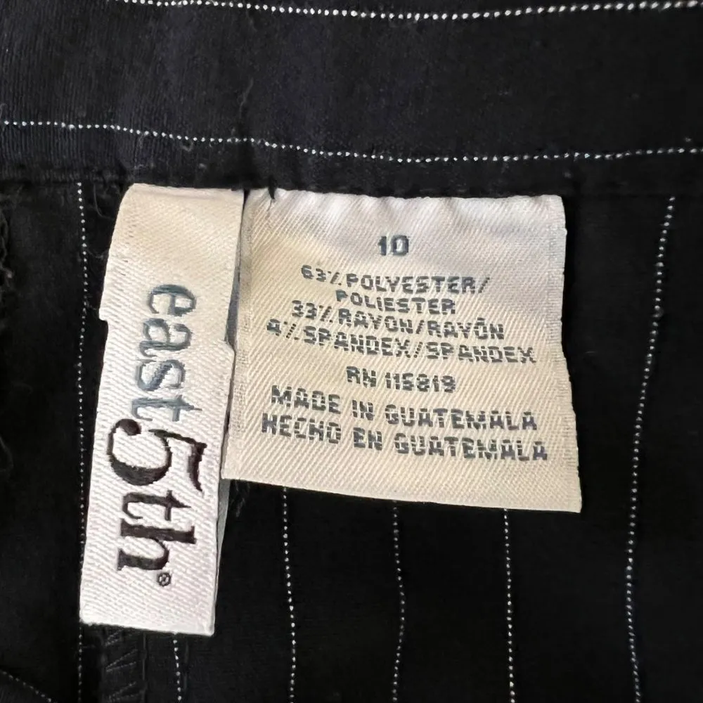 East 5th Womens Pin Stripe Hi Rise Straight Leg Dress Pants Blue Size 10 EUC - Image 6