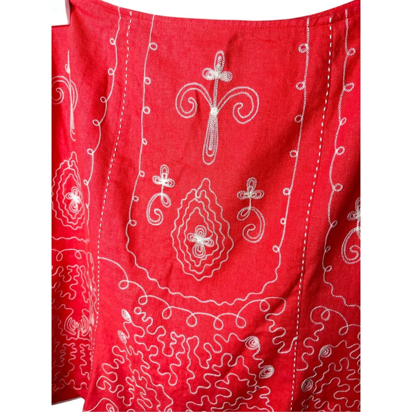 Heart‎ Soul Y2K Embroidered Red Skirt Size 13 - Image 4