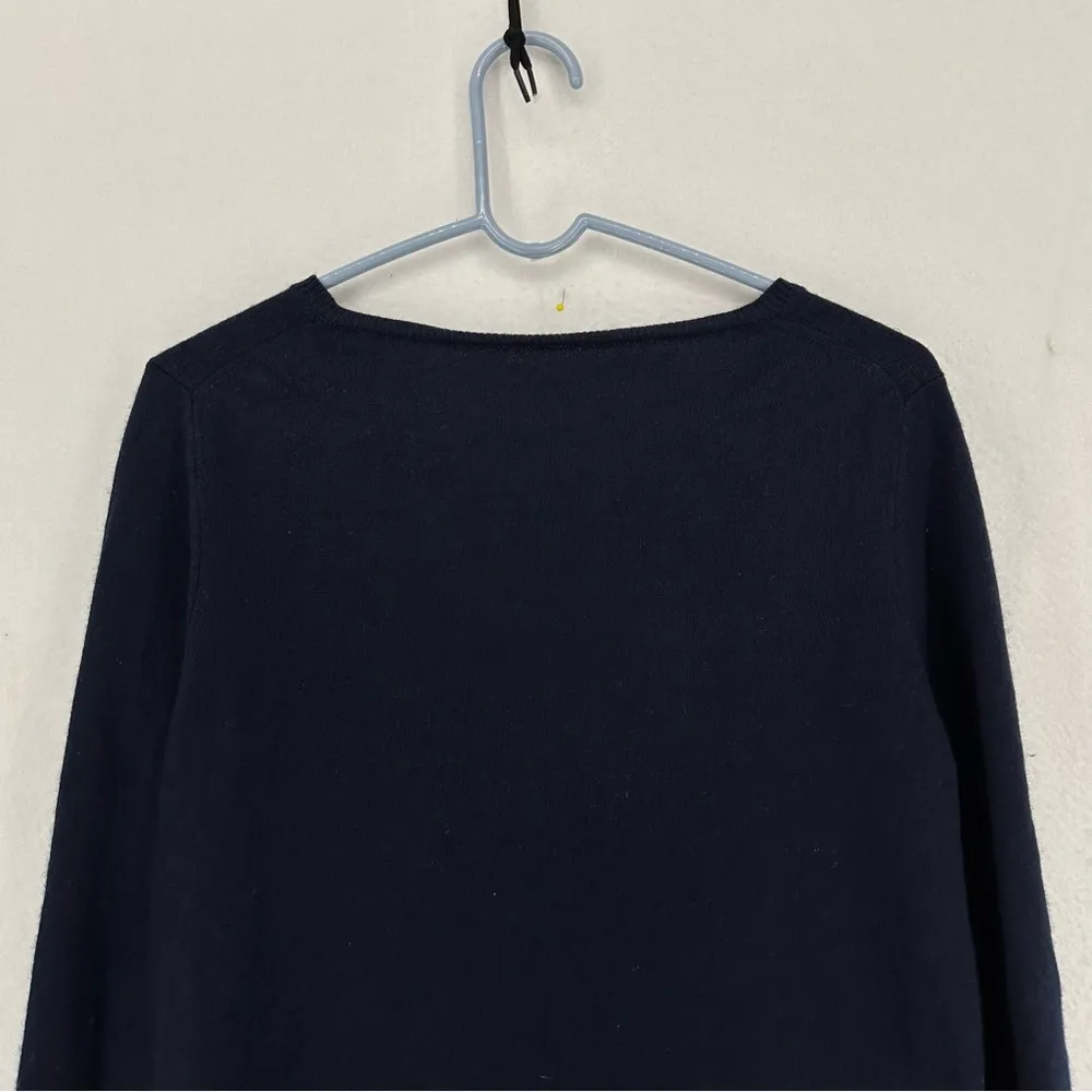 Breuninger Button Long Sleeve Cardigan Cashmere Womens Small Blue - Image 8