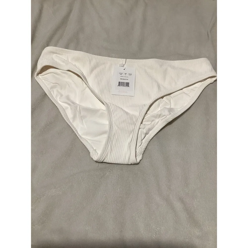 Andie Swim Coconut Ribbed Bikini Bottom Size XL NWT - Image 2