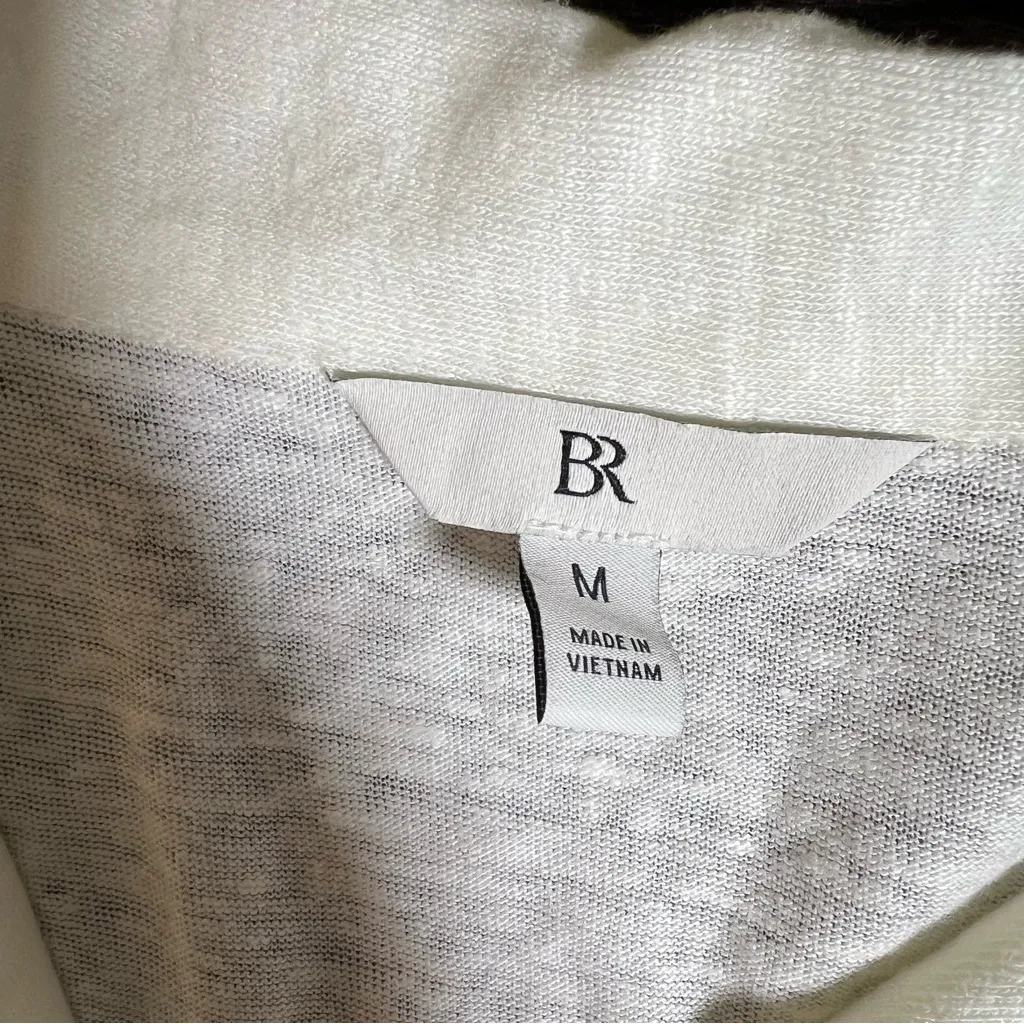 Banana Republic Short Sleeve Linen Resort Shirt in Iced Vanilla - Image 7