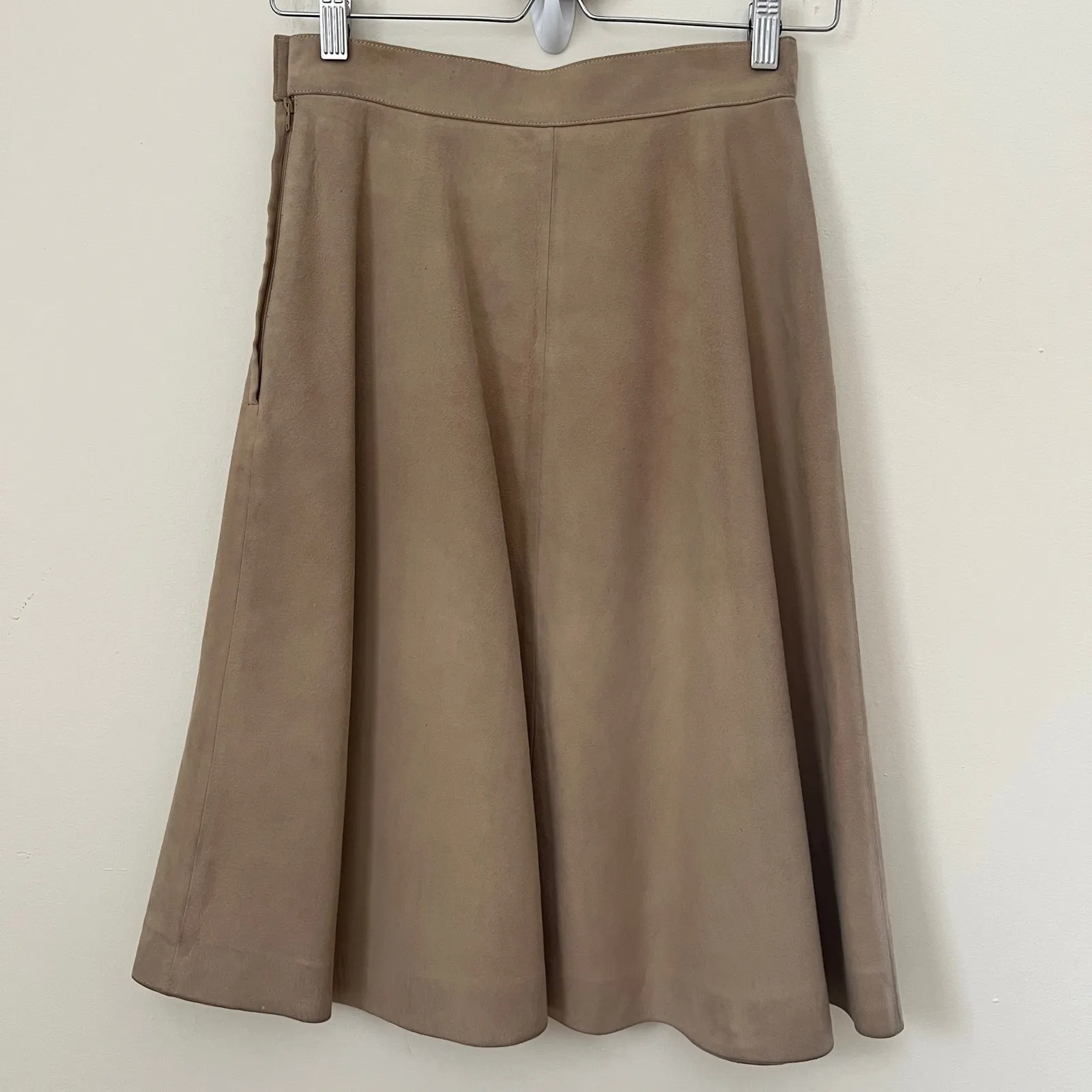 LOEWE Classic A Line Suede Tan Skirt Size 38 (XS / 0-2 US) - Image 5