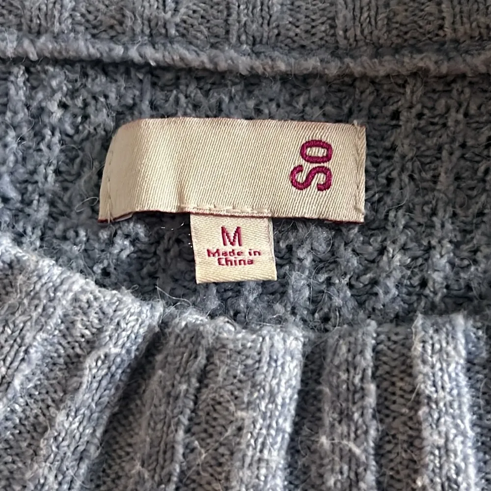 SO Women’s Oversized Fuzzy Waffle Knit Mock Neck Cozy Striped Sweater - Image 5