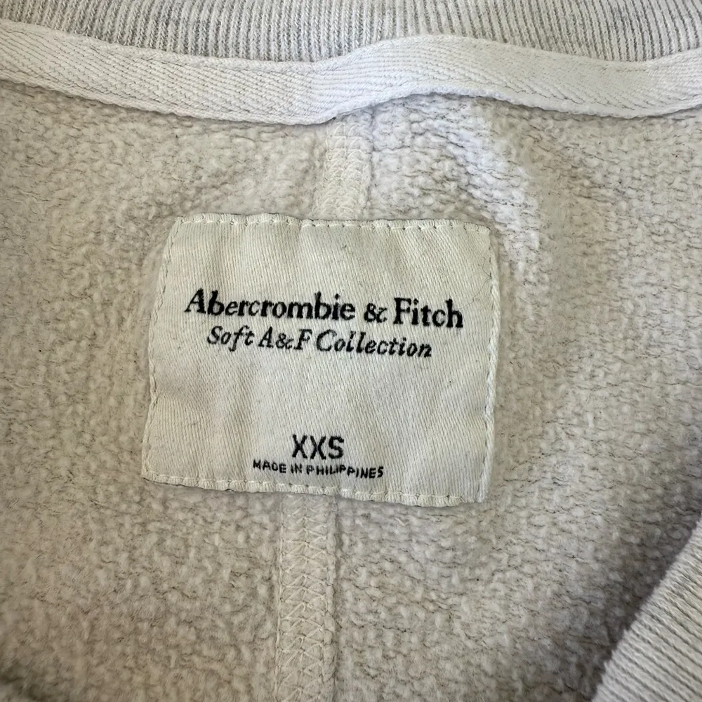 ABERCROMBIE & FITCH Split Hem Sz XXS Grey Long Sleeve Sweatshirt V-Neck Soft - Image 7