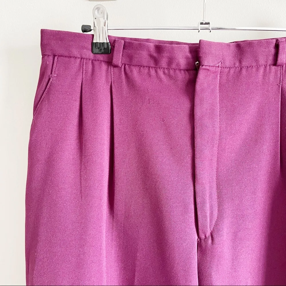 LORD ISAACS | Vintage Raspberry High Waisted Pleated Dress Pants Sz M Size M - Image 3