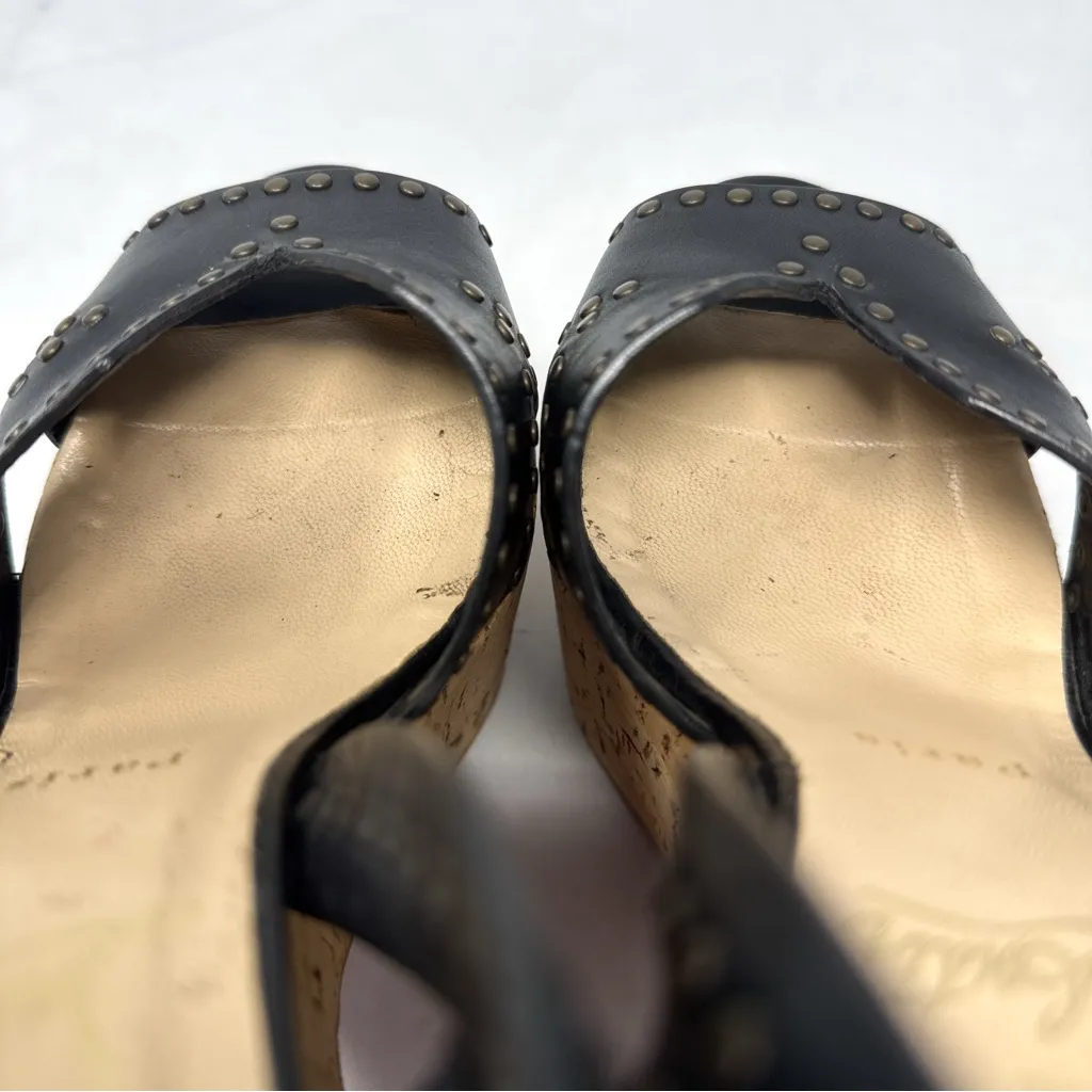 Christian Louboutin Super Dombasle Studded Leather Cork Platform Sandal Heels - Image 9