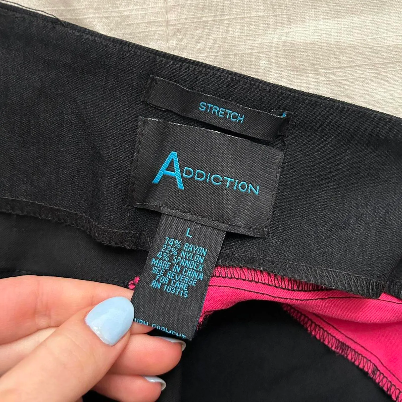 Y2K Pink and black bodycon mini skirt rave grunge punk Size large - Image 2