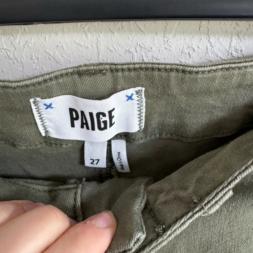 Paige Vintage Ivy Green Carly Cargo with Pockets Pants Womens 27 Casual - Image 4