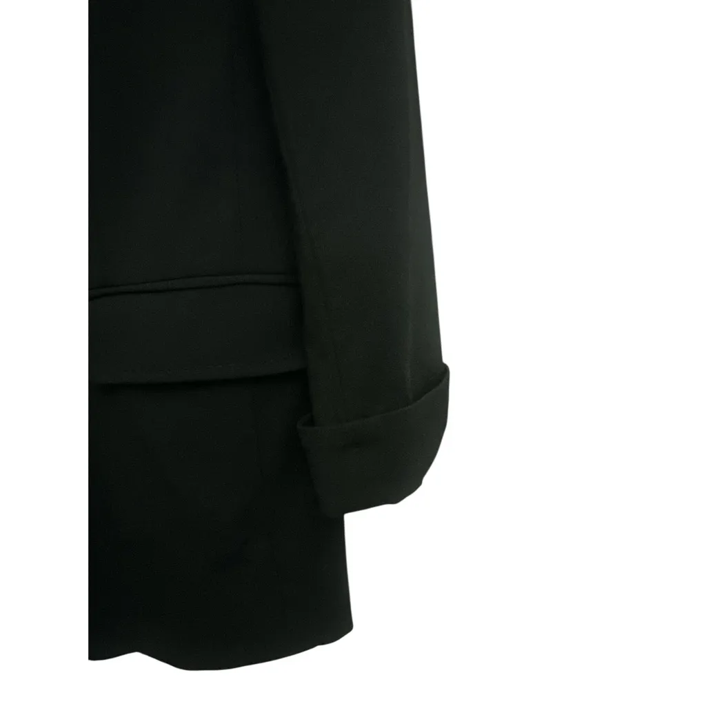 Alice And Olivia Two Button Notch Collar Cuffed Blazer Medium Black Professional - Image 3