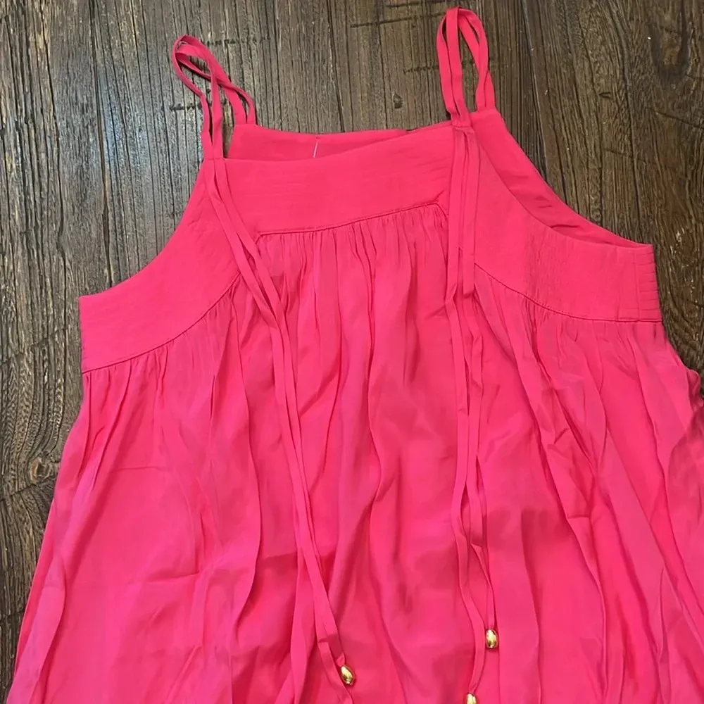 Trina Turk Floret Midi Dress XS NWT Hot Pink Shift Sleeveless Barbiecore Preppy - Image 4