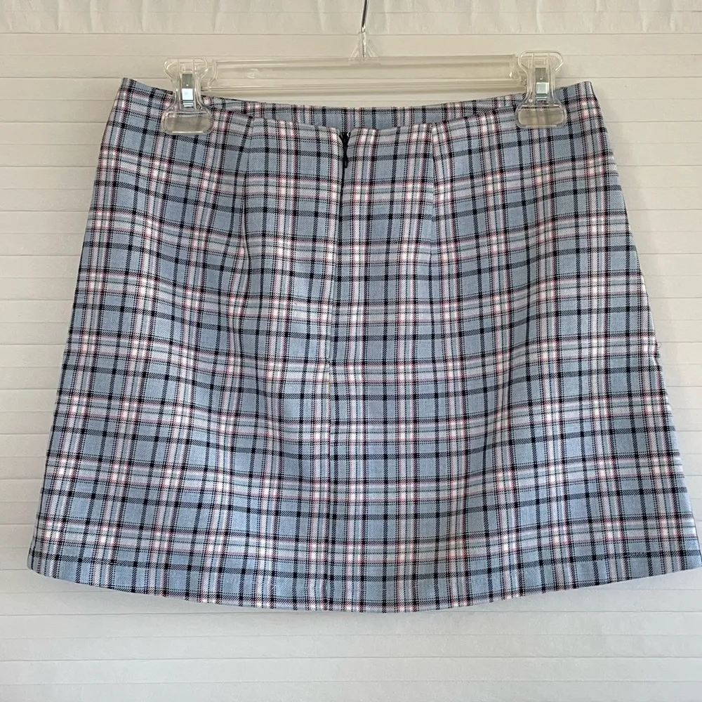 Blue & Pink Plaid Skirt - Image 2