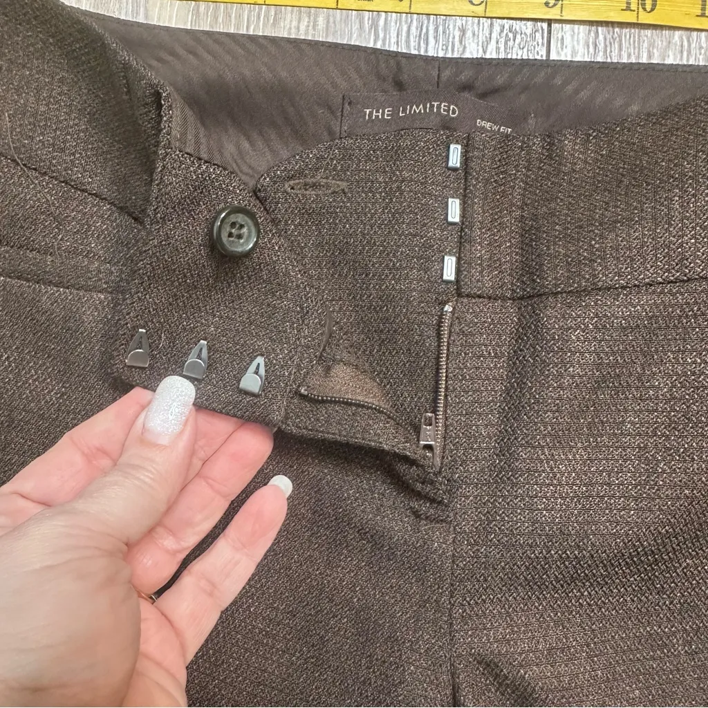 The Limited Dark Brown "Drew Fit" Flare Pants Women's Size 4 - Image 4