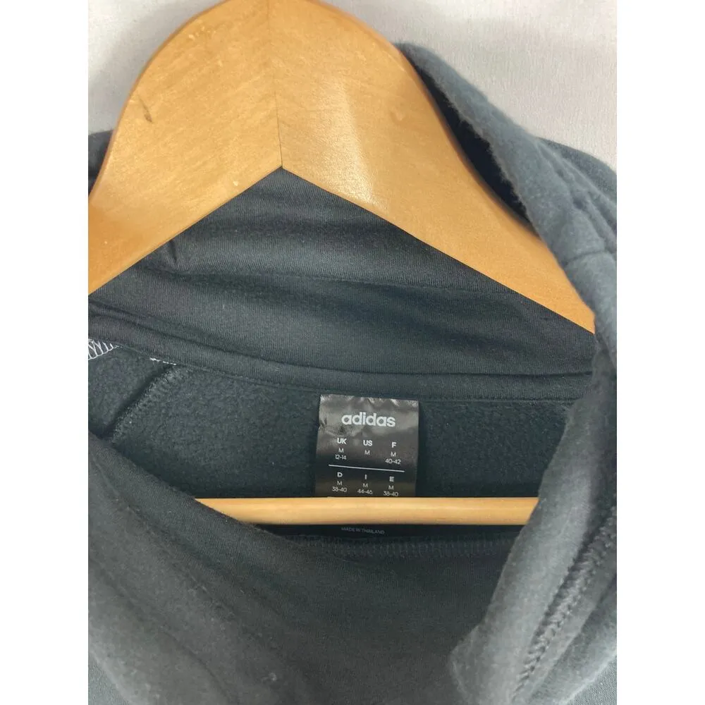 Adidas Mesh Stripe Mock Neck Sweatshirt Black White Size Medium - Image 2