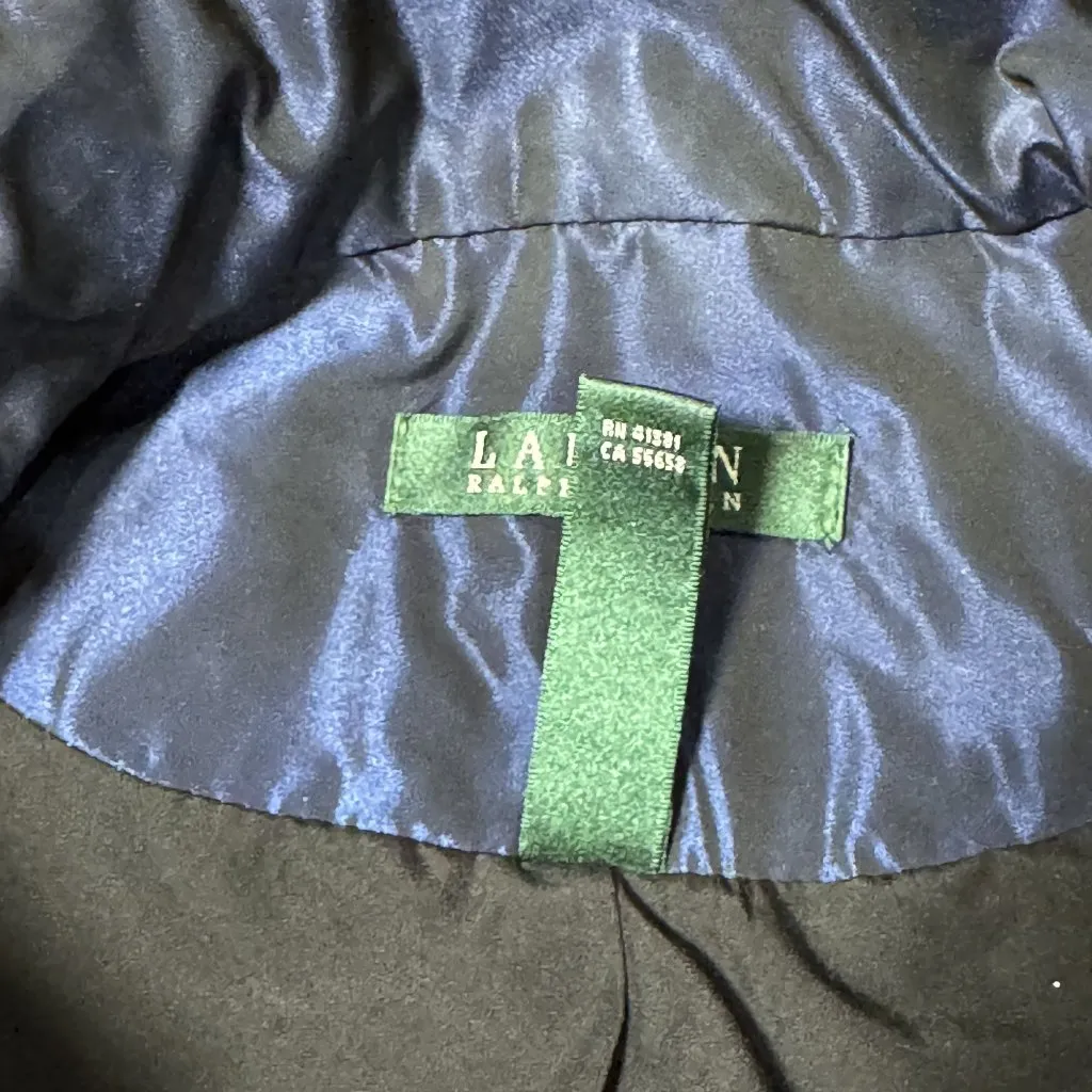 Lauren Ralph Lauren Womens L Blue Quilted Vest Jacket Zipper Pockets Outdoor - Image 12