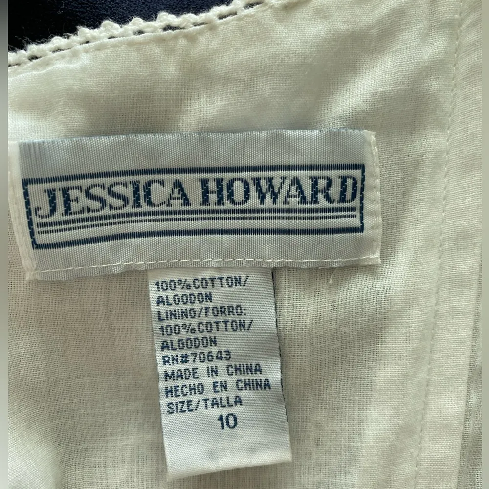 Vintage Jessica Howard White Eyelet Floral Spaghetti Strap Corset Dress, 10 - Image 9