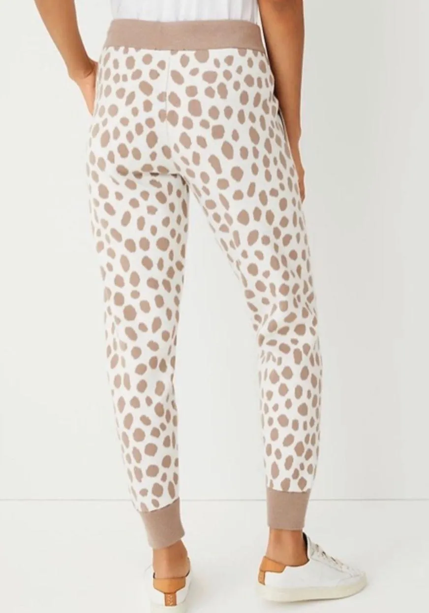 Sweater Knit Leopard Print Jogger Pants - Image 2