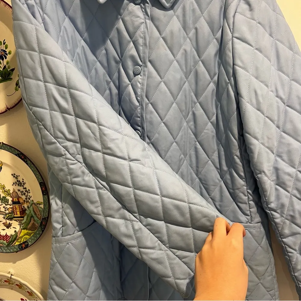 Brooks Brothers 346 Womens Light Blue Quilted Jacket Full Zip - Image 6