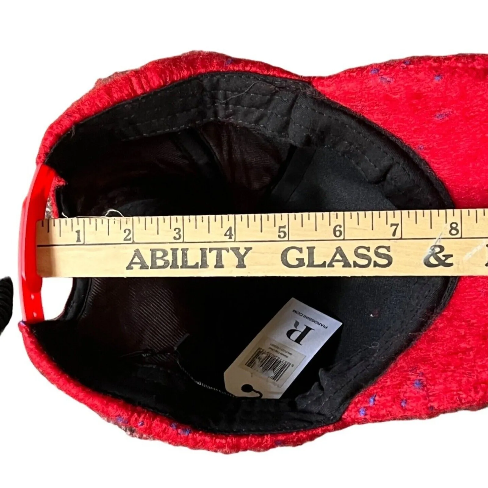 Pia Rossini Hat Cap Snap Back Red Wool Galway Cap Dot Pattern Womens Adjustable - Image 8