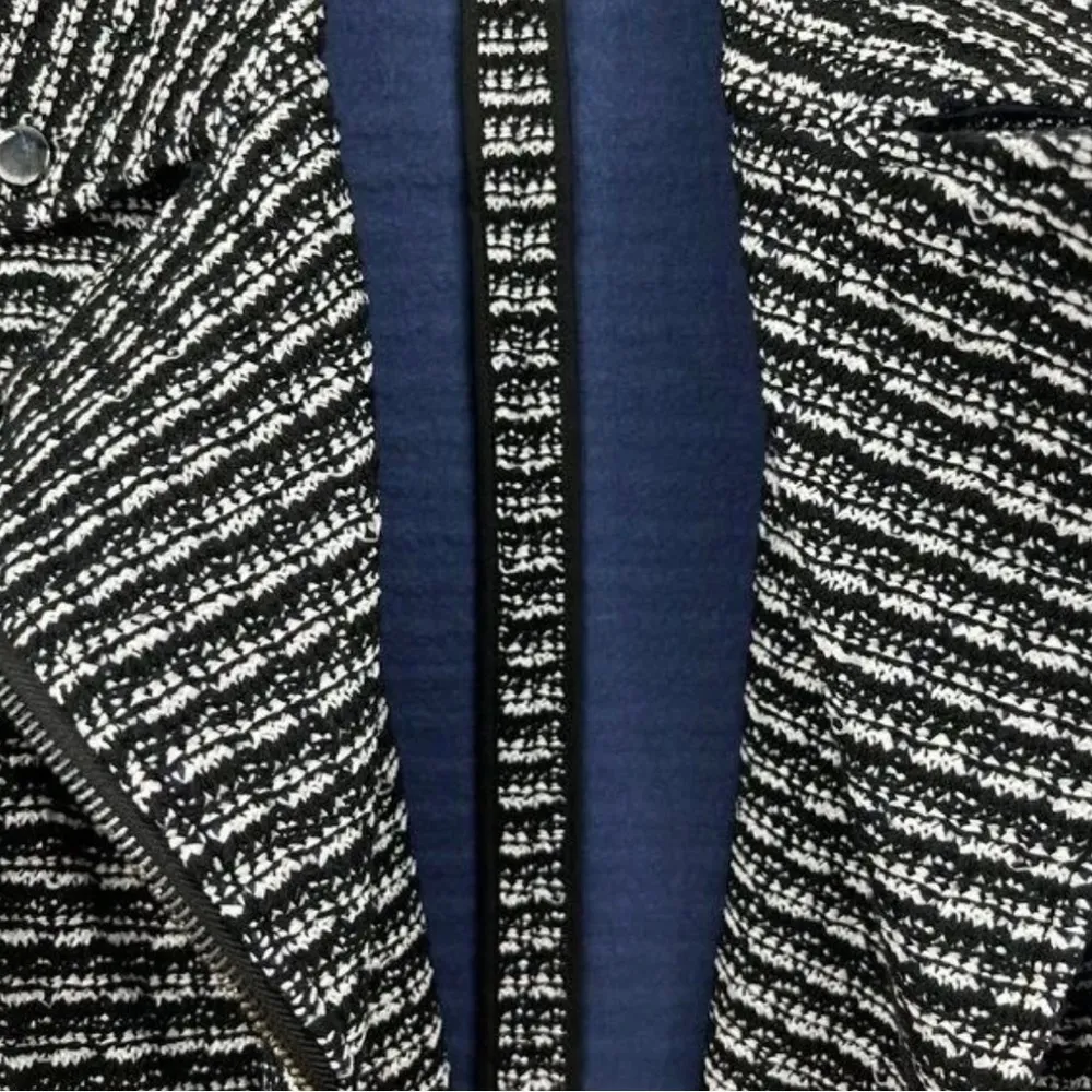 Tory Burch Women’s Raffia Tweed Motorcycle Jacket - Image 4