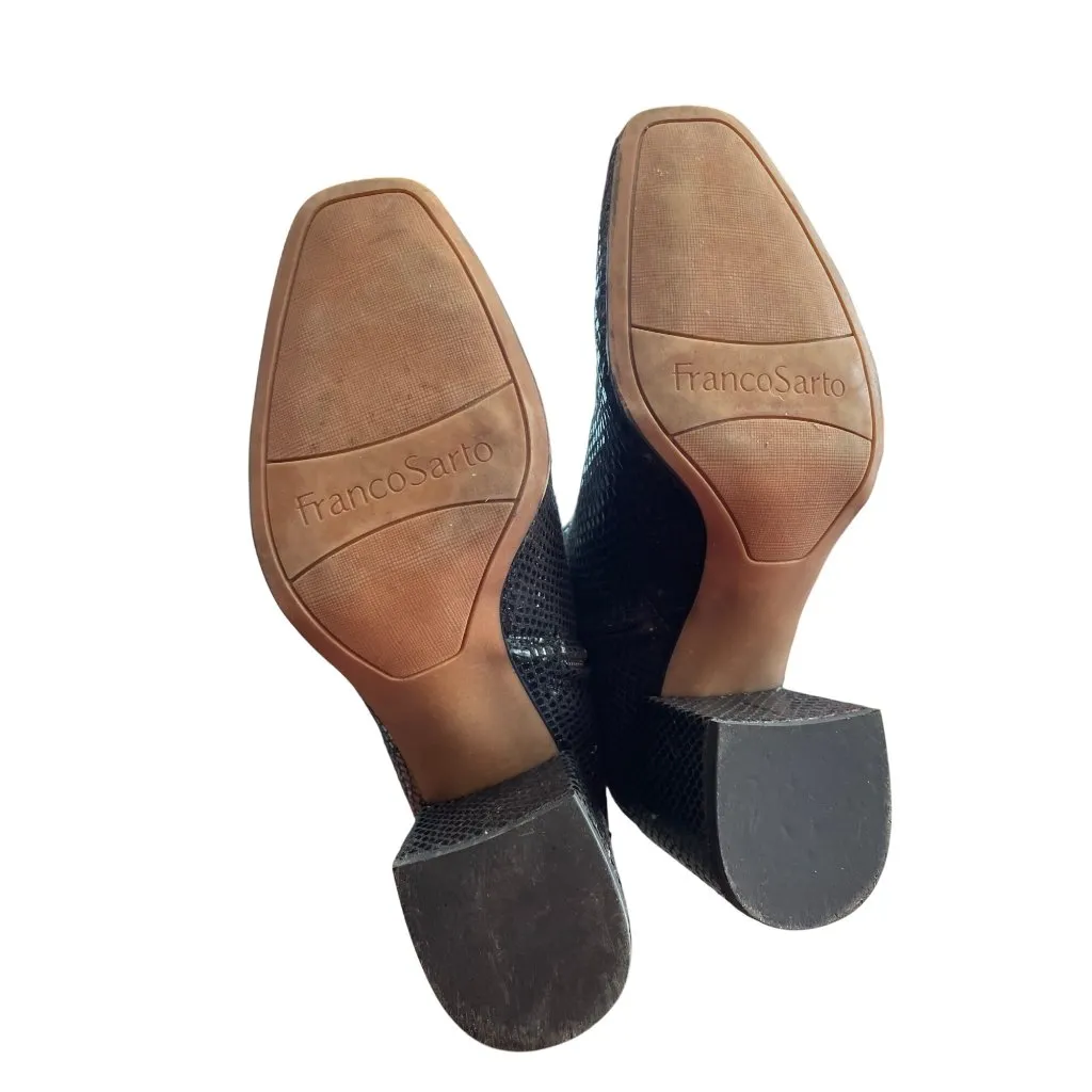 Franco Sarto womans black Snake Print Ankle 3" inch boots SKU 8902 - Image 5