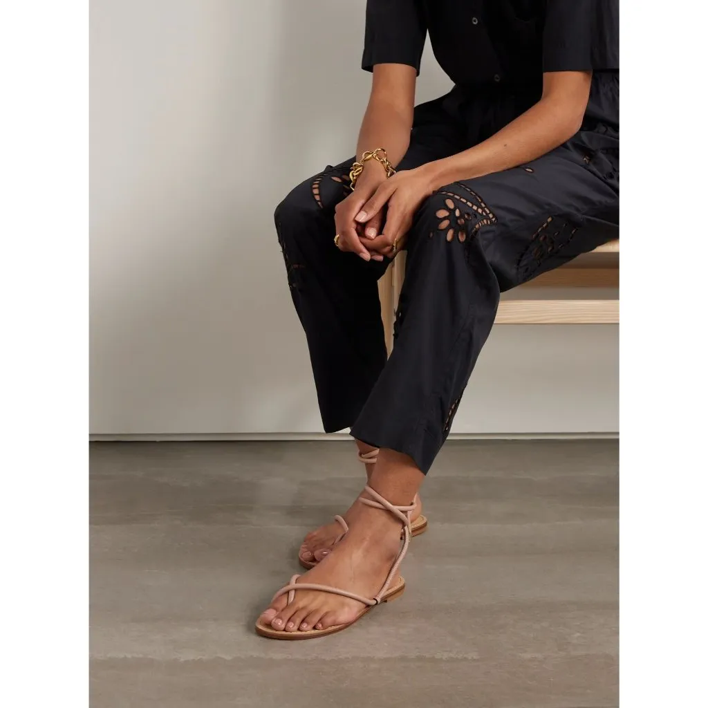 Amanu Kilimanjaro Sandals in Blush 39 New with Box Womens Wrap Flats Tan Size 8 - Image 16