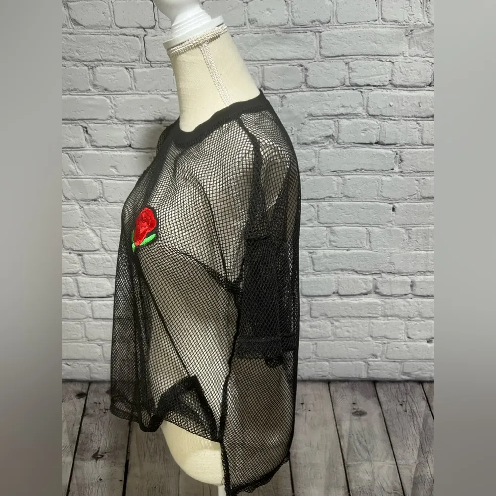 Forever 21 black mesh top medium - Image 5