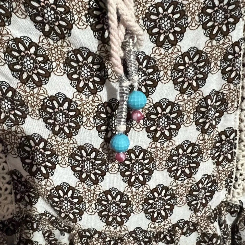 Haute Monde Floral 3/4 Sleeve Flowy Tassel Mini Dress - Image 6