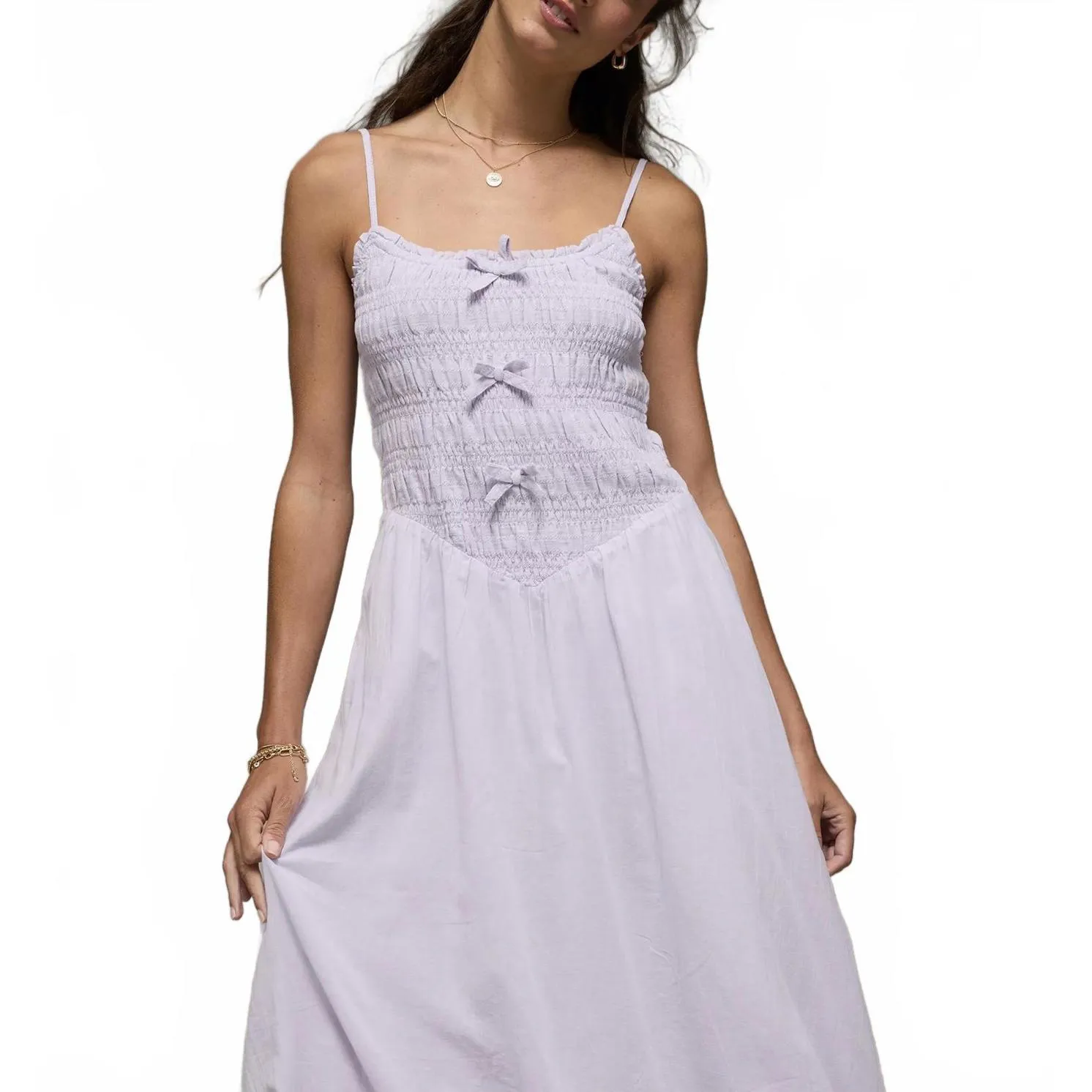 AE 100% Cotton Bella Bow Midi Dress American Eagle Lavender NWT XXL - Image 2