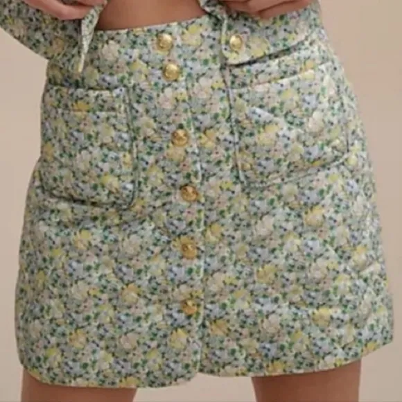J. Crew Limited edition quilted button-front skirt in Liberty fabric size 6 - Image 3