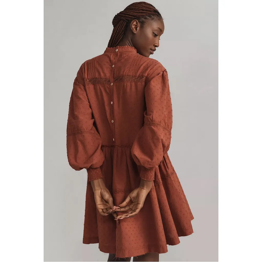 Anthropologie Pilcro Long-Sleeve Mock-Neck Swing Mini Dress - Image 2