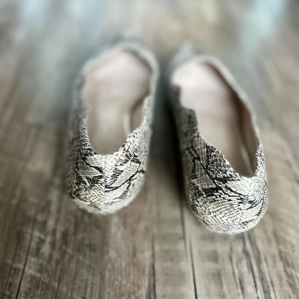 Amelia Grace Womens Norissa Snakeskin Print Nude Pointed Toe Flats Size 9 Us - Image 5