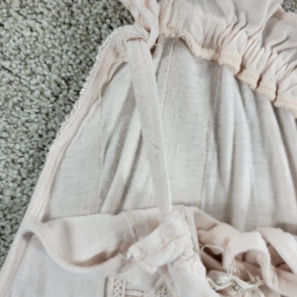 Chelsea & Violet Top Womens M Pink Collar Tie Ruffle Lace Trim Sleeveless Tank - Image 11