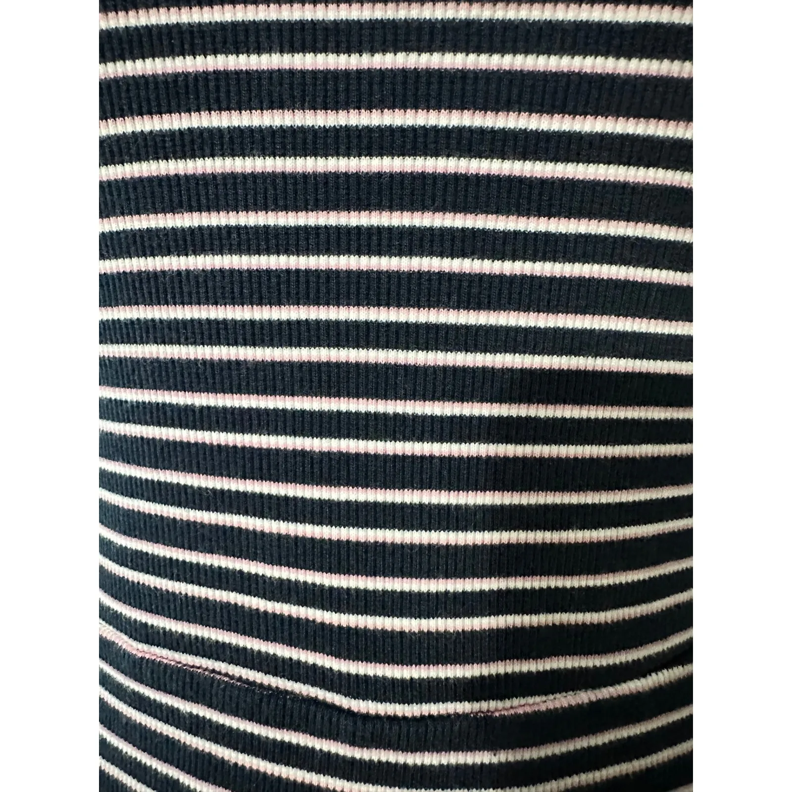Jack Wills Navy White Pink Stripe 3/4 Sleeve Fit Flare Dress US 4‎ - Image 3
