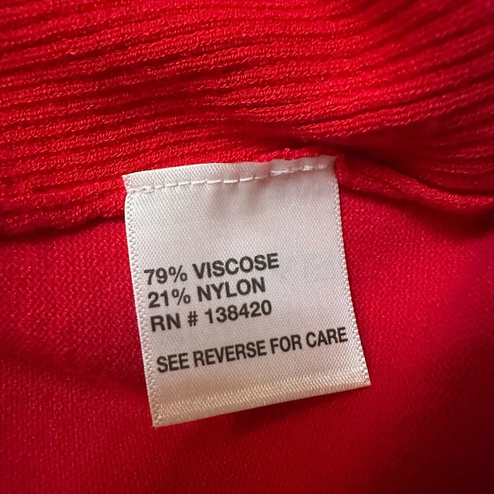 Etcetera red knit long sleeve top size M - Image 7