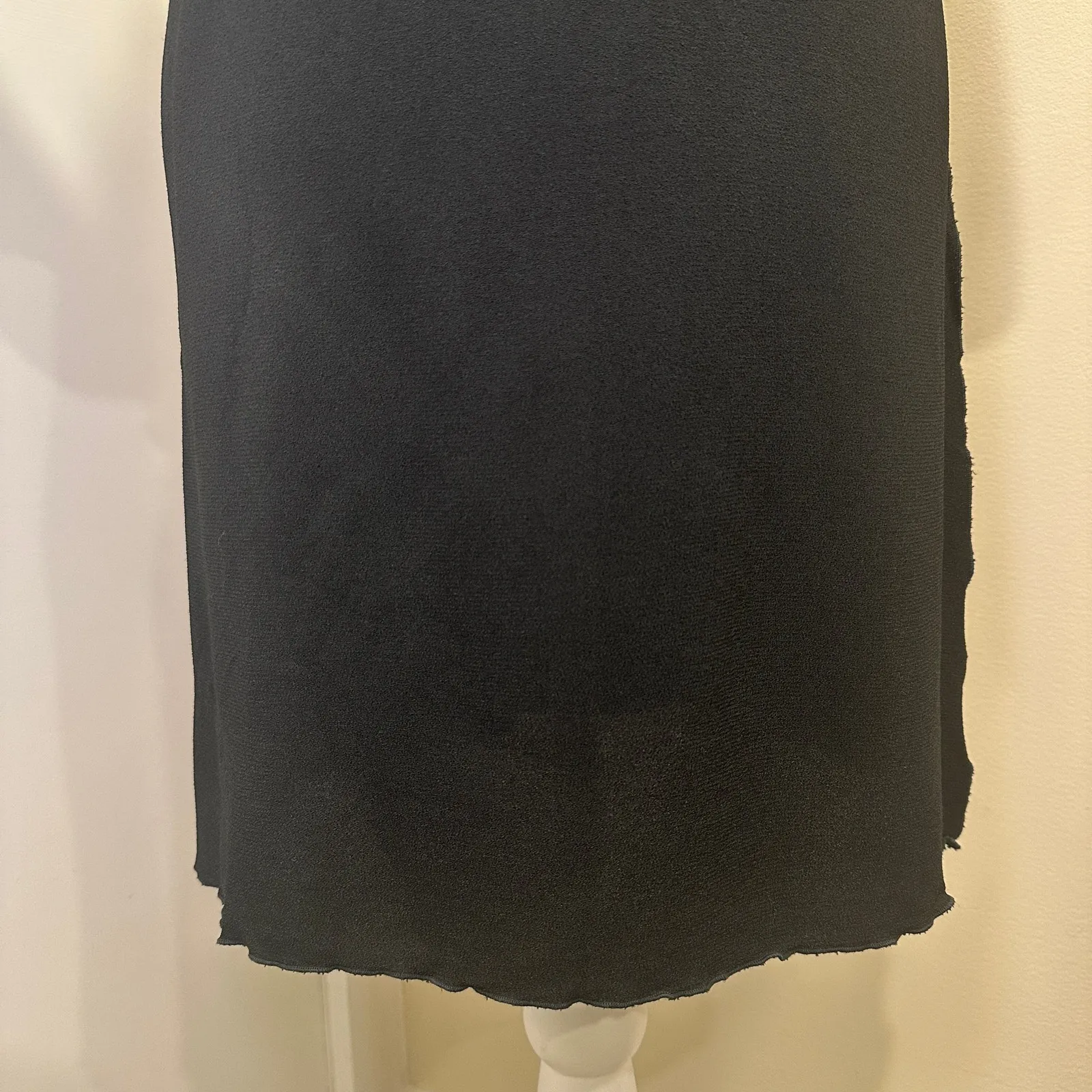 Zoie by Zoran VTG 80s Black Lettuce Trim Tunic Witchy Fairy Ren Faire Knight XS - Image 8