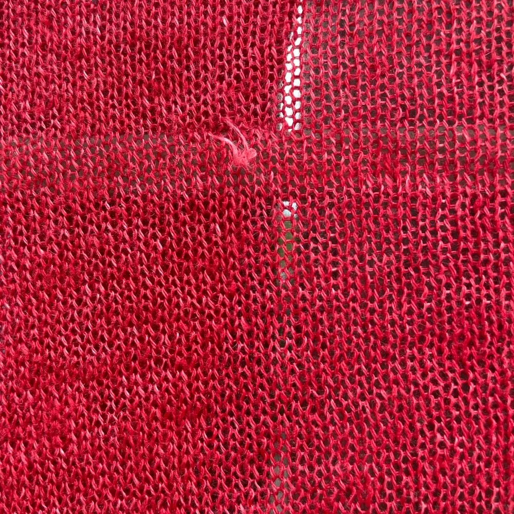 EILEEN FISHER RED LINEN DUSTER CARDIGAN - Image 6