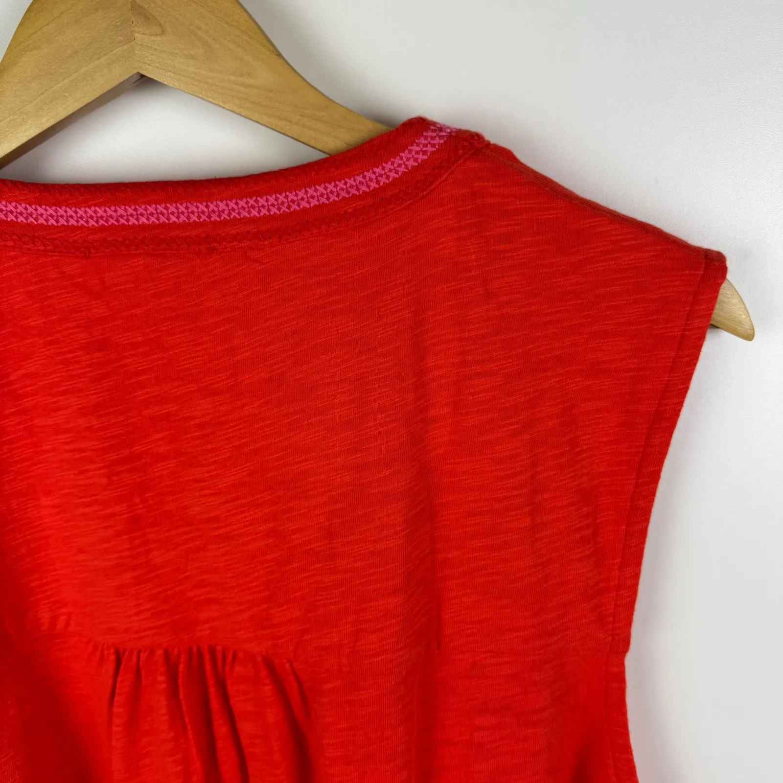 NWT Boden Nadine Notch Cotton Dress Size 20/22 Sleeveless Preppy Resort Vacation Red - Image 4