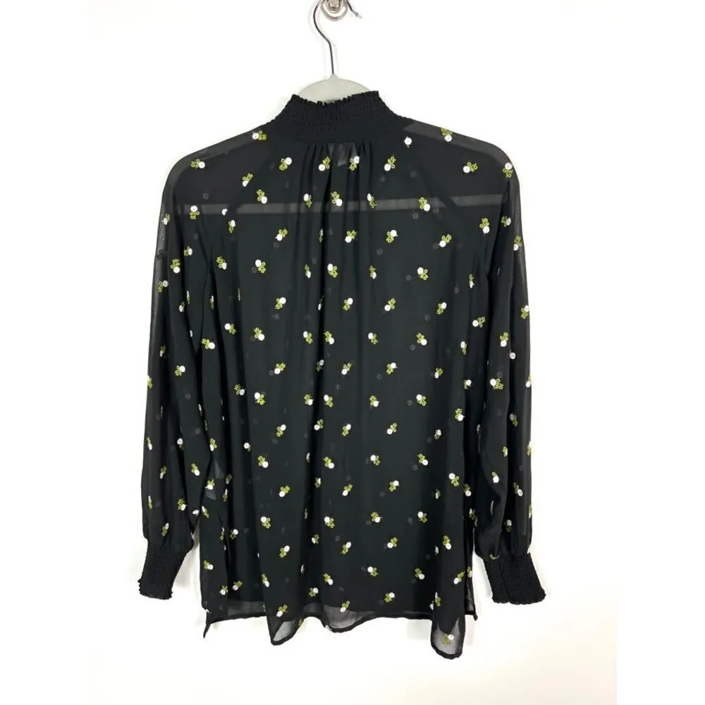 Cabi floral embroidered‎ half button up top - Image 9